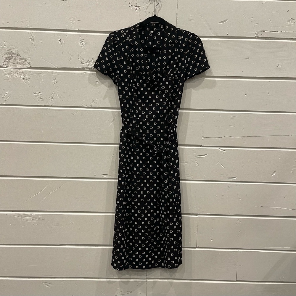 SILK Black Patterned Women's silk Dress